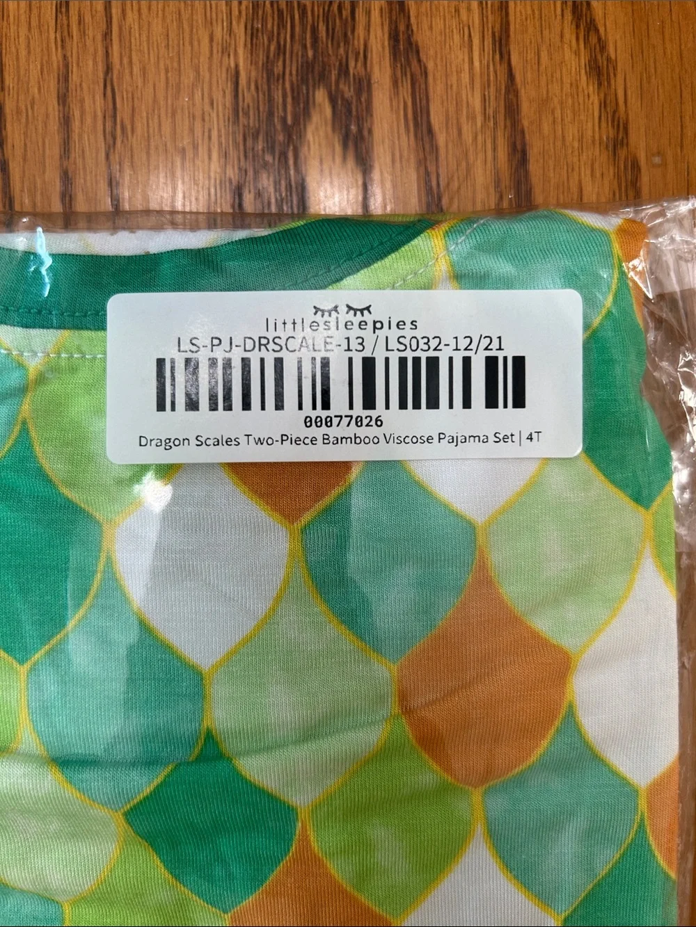 Little Sleepies Dragon Scales Two Piece Pajama Set - NEW - 4T